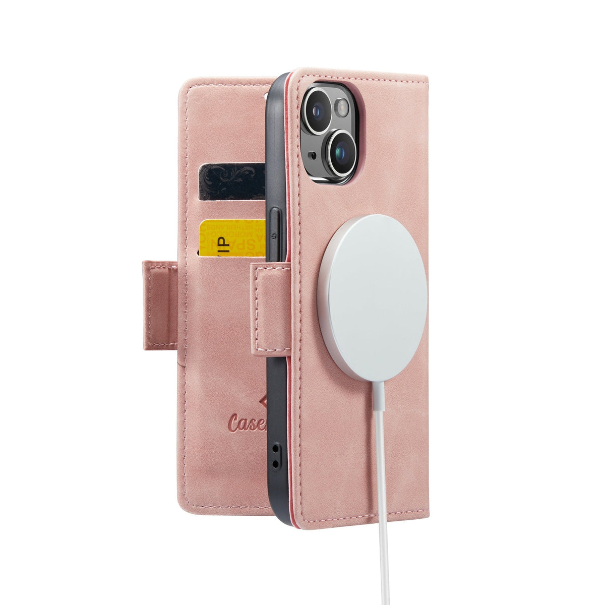 Apple iPhone 15 Plus Hoesje - Pale Pink - Portemonnee MagSafe Bookcase