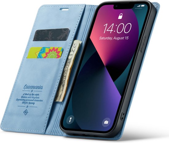 iPhone 12 & 12 Pro Hoesje - Sky Blue - Dunne Bookcase