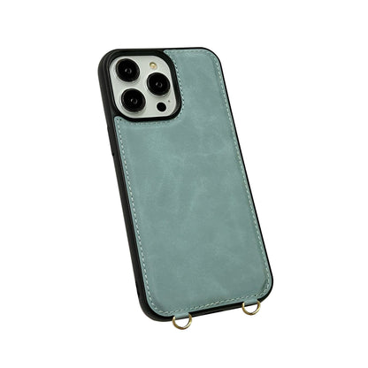 Apple iPhone 16 Pro Max Hoesje - Aqua Blue - Luxe Bookcase met Telefoonkoord