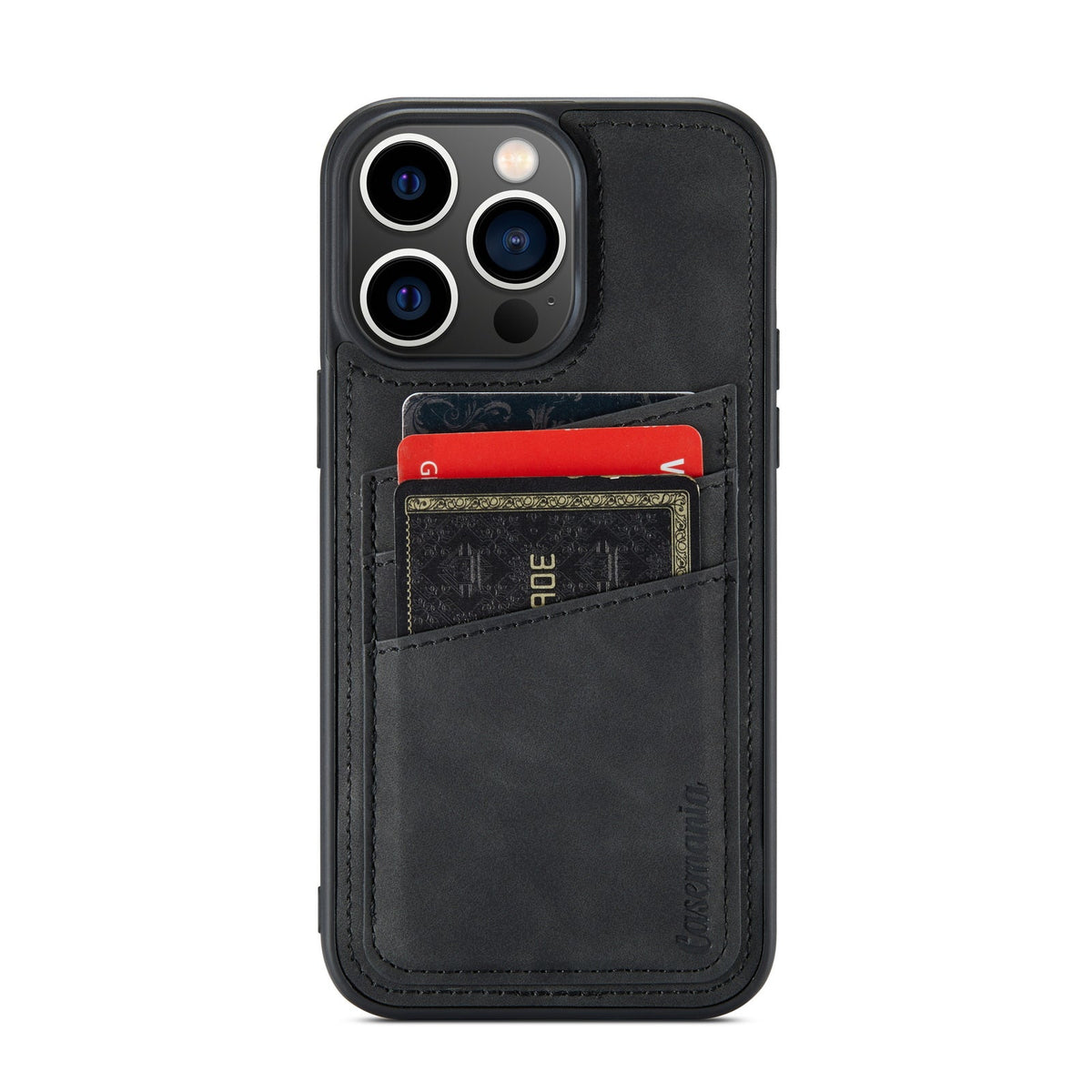 Apple iPhone 14 Pro Max Hoesje - Charcoal Gray - Back Cover met Pasjeshouder
