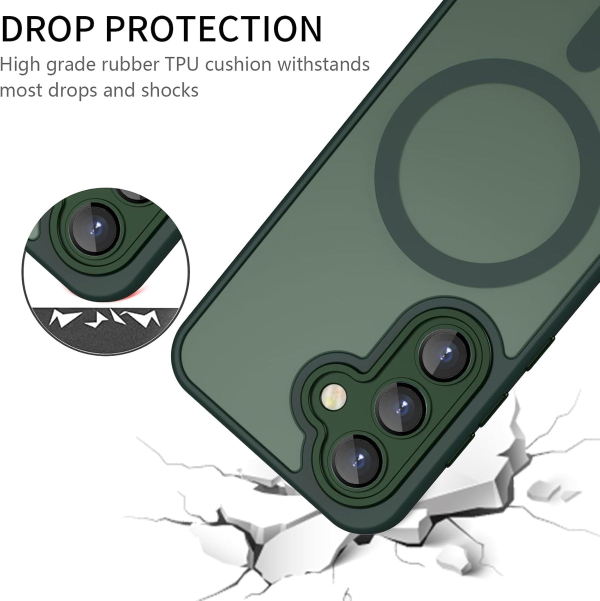 Samsung Galaxy A57 Hoesje - Groen - Matte Armor MagSafe Back Cover