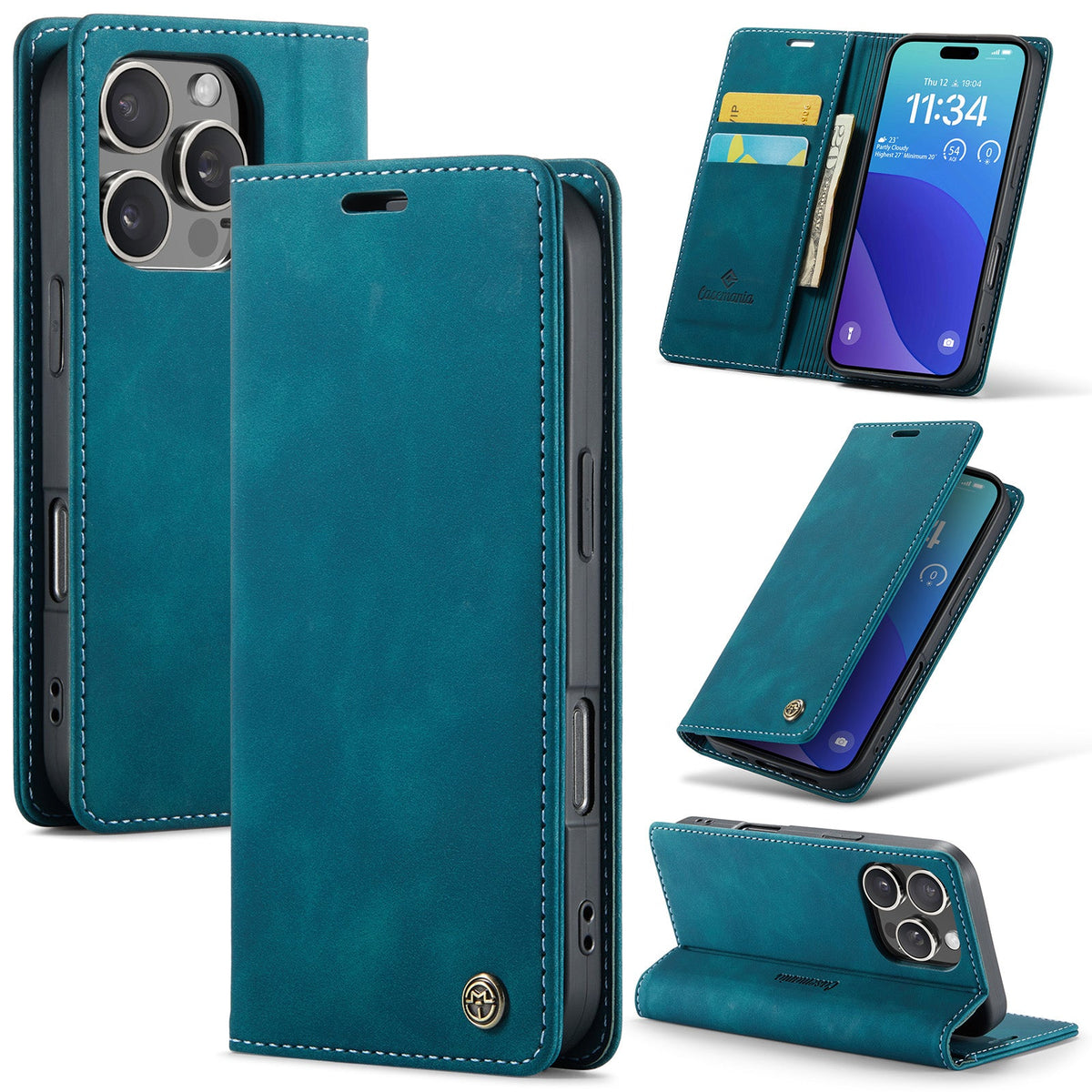 Apple iPhone 16 Pro Case - Emerald Green - Slim Wallet Case