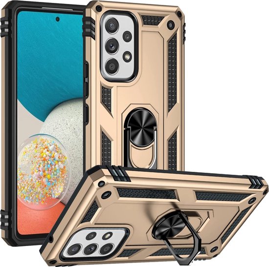 Samsung Galaxy A33 5G Hoesje - Goud - Armor Kickstand Back Cover
