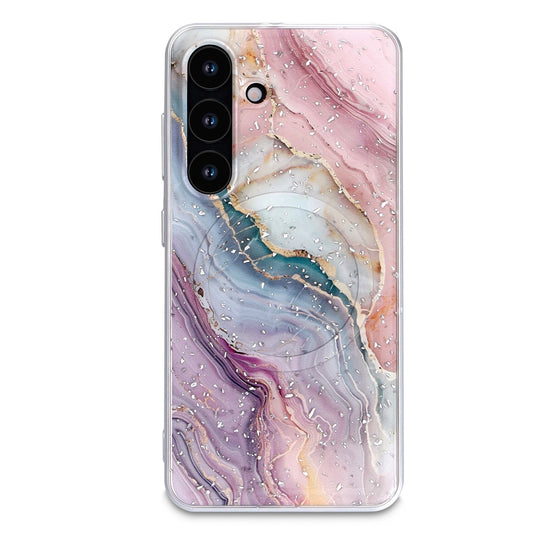 Samsung Galaxy S25 Plus Hoesje - Roze - Marmer MagSafe Back Cover