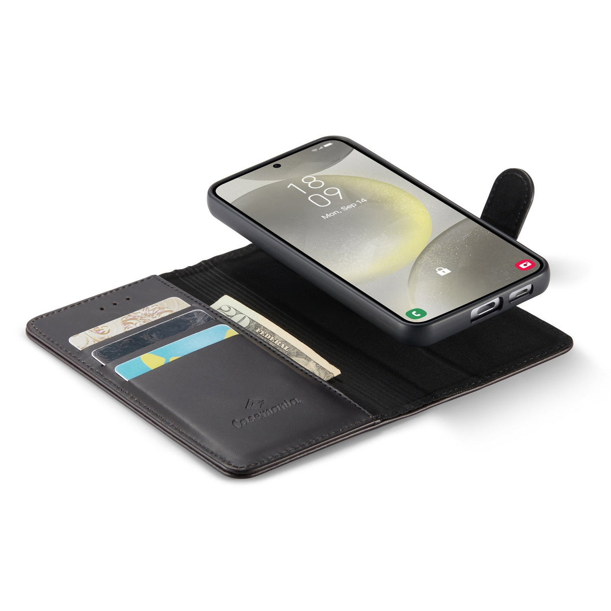 Samsung Galaxy S24 Hoesje - Charcoal Gray - Echt Leren 2 in 1 Bookcase