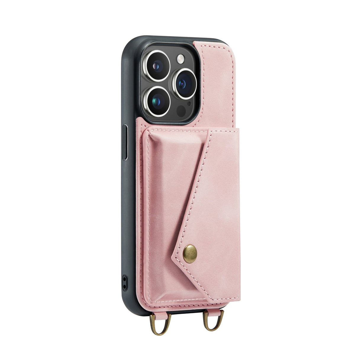 Apple iPhone 14 Pro Max Hoesje - Pale Pink - Luxe Back Cover met Telefoonkoord