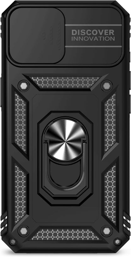 iPhone 16e Hoesje - Zwart - Armor Kickstand en Camera Bescherming Back Cover