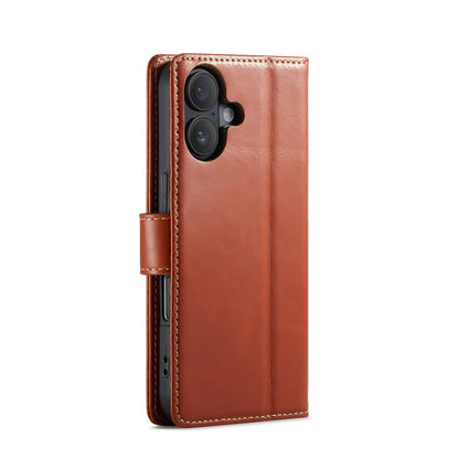 iPhone 16 Hoesje - Bruin - Leather Bookcase