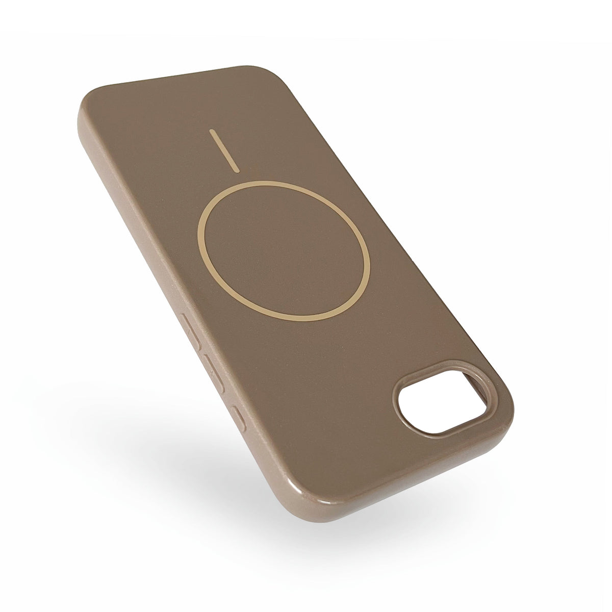 iPhone 16e Hoesje - Chocolate Brown - Glitter MagSafe Back Cover