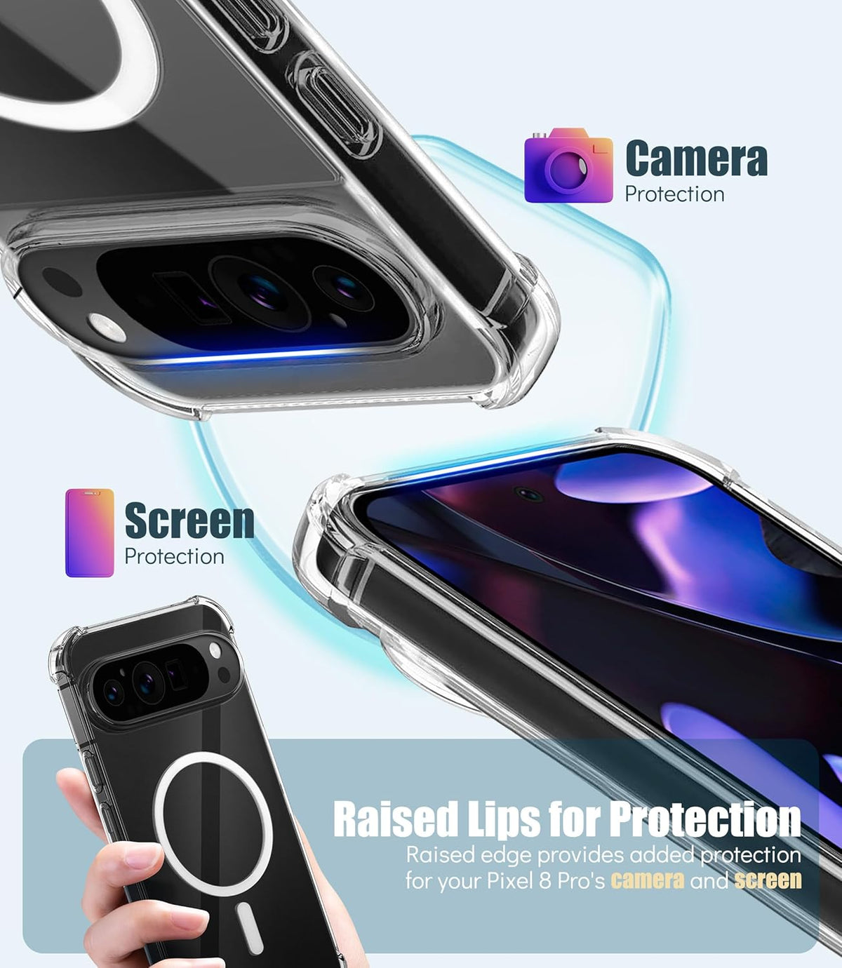 Google Pixel 9 Pro Hoesje - Transparant - Anti-Shock MagSafe Back Cover