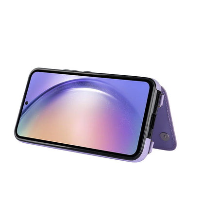 Samsung Galaxy S23 FE Hoesje - Paars - Luxe Back Cover met Telefoonkoord en Rits