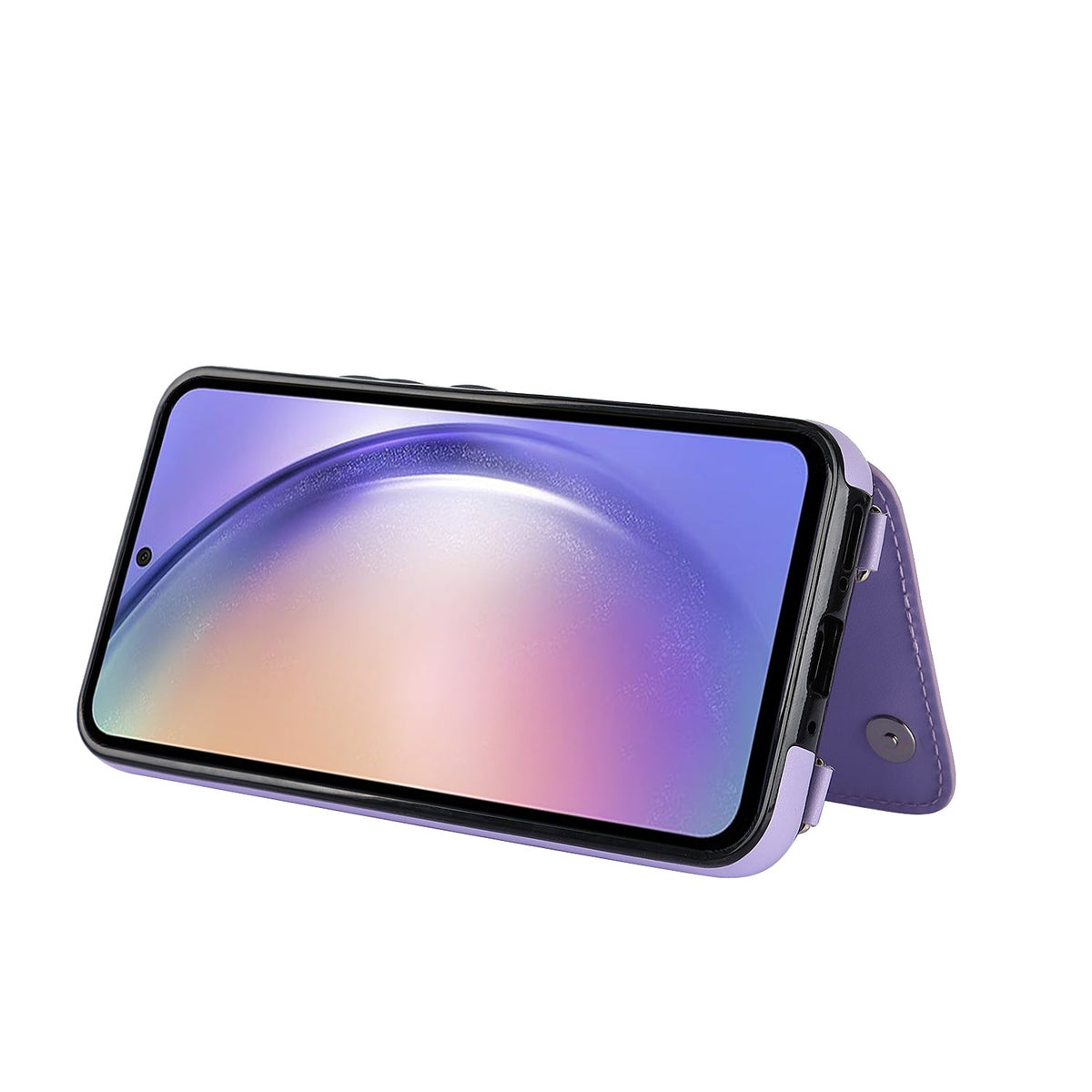 Apple iPhone 16 Pro Hoesje - Paars - Luxe Back Cover met Telefoonkoord en Rits