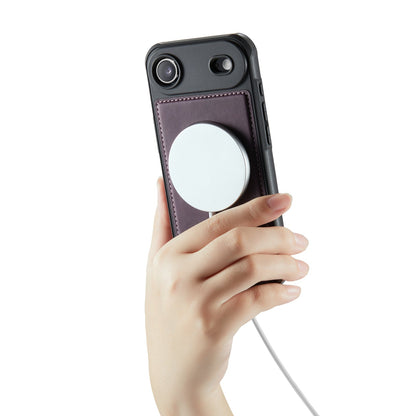 Apple iPhone Air Hoesje - Dark Purple - Luxe 2 in 1 MagSafe Bookcase