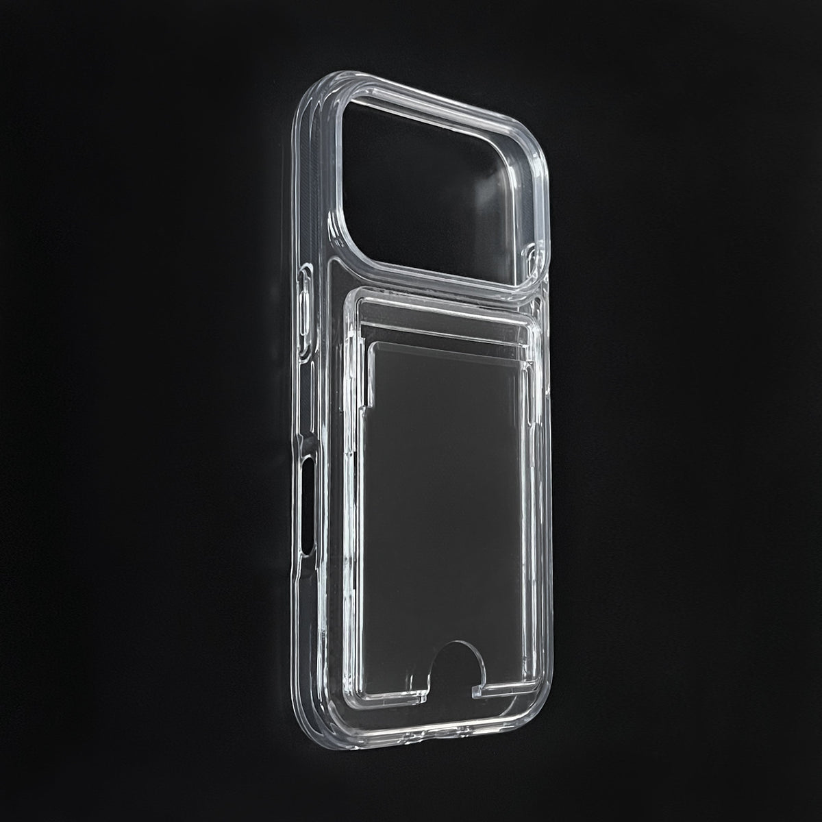iPhone 17 Pro Hoesje - Transparant - Siliconen Back Cover met Pasjeshouder