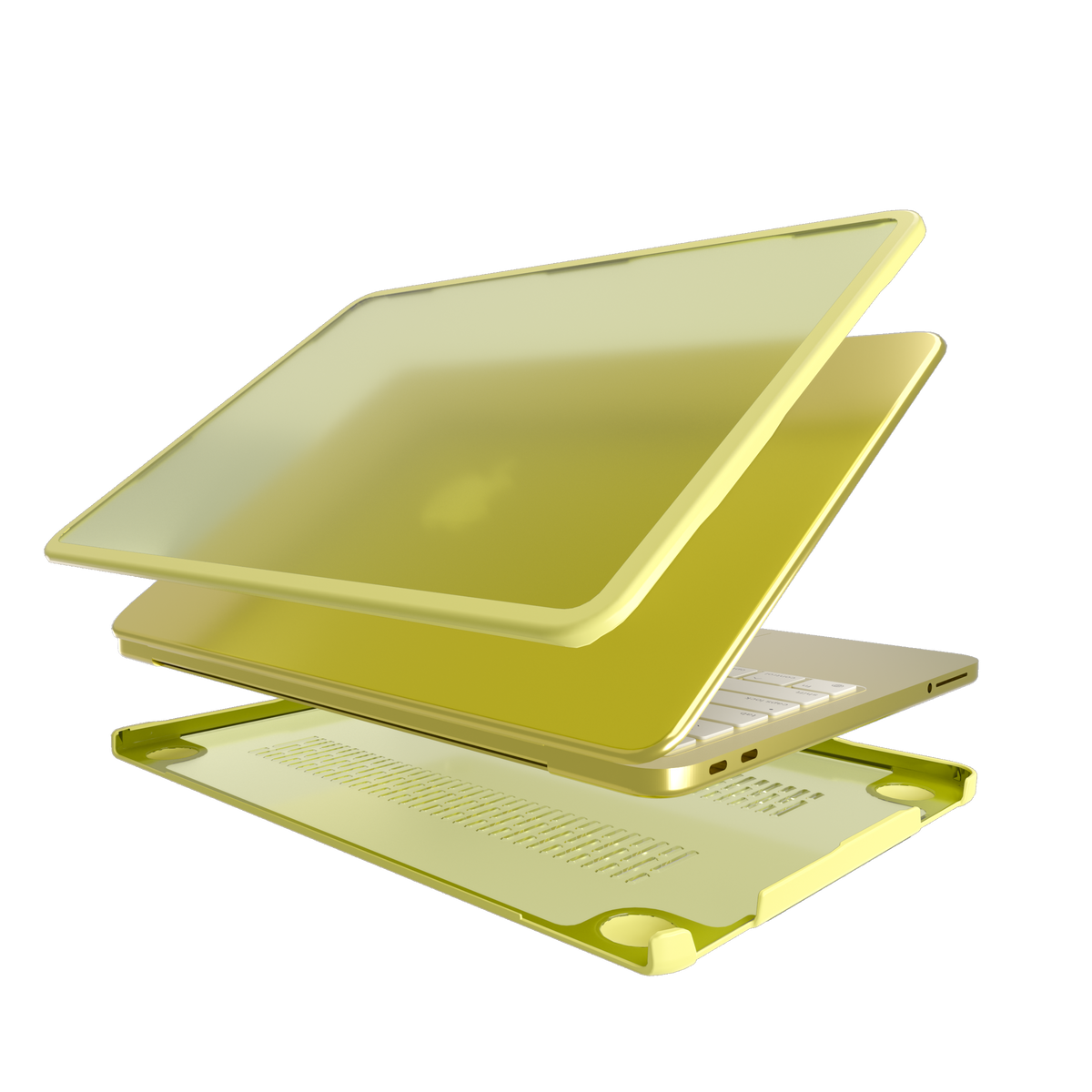 Apple MacBook Neo (13-inch) - Geel/Transparant - Schokbestendige Laptop Hardcase met Verstevigde Rand