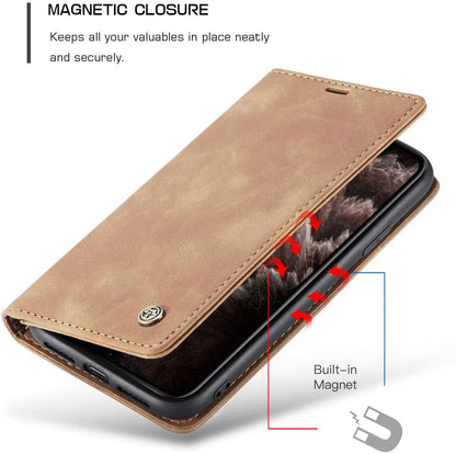 Google Pixel 10a Hülle - Sienna Brown - Schlanke Klapphülle mit Kartenfach