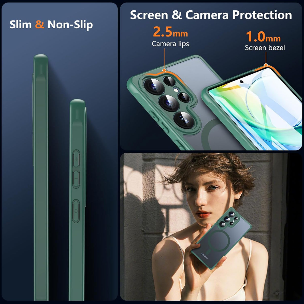 Samsung Galaxy S23 Ultra Hoesje - Groen - Matte Armor MagSafe Back Cover