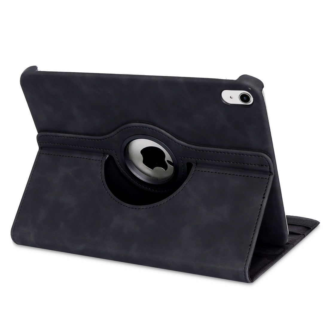 360 graden draaibare hoes voor Apple iPad 2022 in zwart, ideaal voor veelzijdig gebruik en bescherming.
