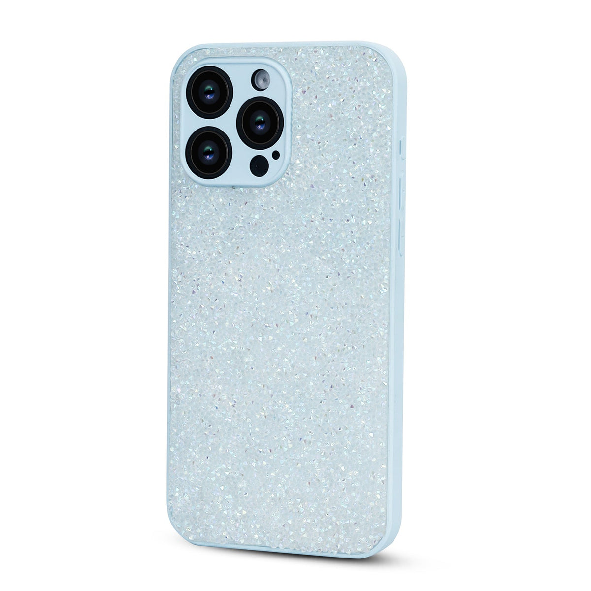 Apple iPhone 14 Pro Max Hoesje - Blauw - Diamant Glitter Back Cover