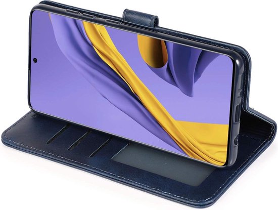Apple iPhone 12 Hoesje - Blauw - Luxe Bookcase