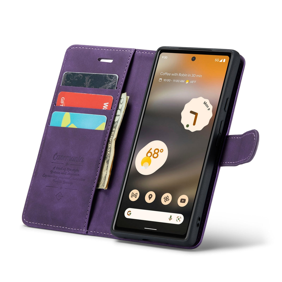 Google Pixel 6a Hoesje - Dark Purple - 2 in 1 Bookcase