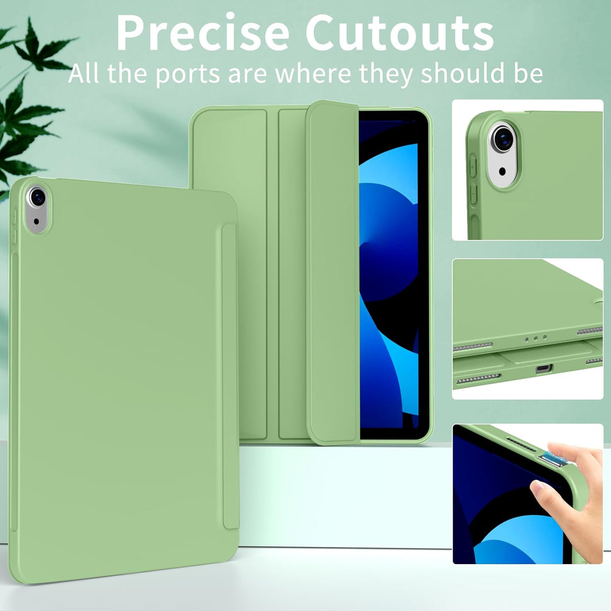 Apple iPad Air 11 (2024) Tablethoes - Licht Groen - Smart Cover