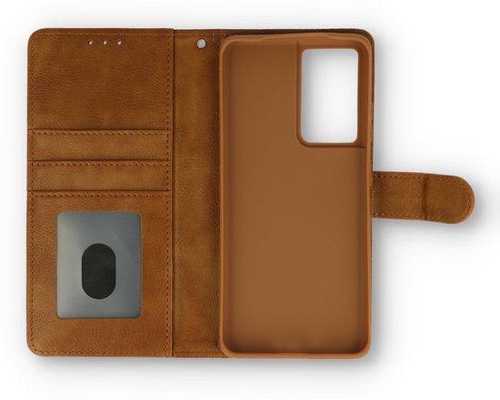 Samsung Galaxy S22 Ultra Hoesje - Bruin - Luxe Bookcase