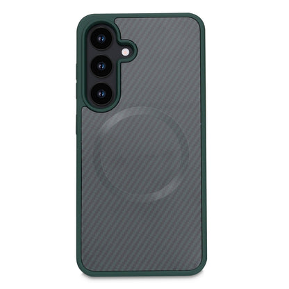 Samsung Galaxy A36 Hoesje - Groen - Carbon MagSafe Back Cover