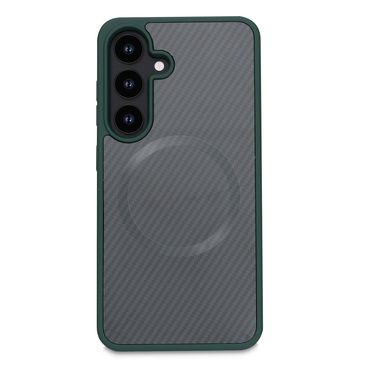 Samsung Galaxy S24 Hoesje - Groen - Carbon MagSafe Back Cover