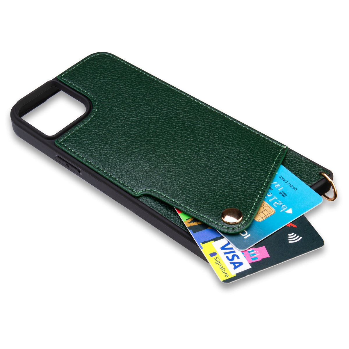 Apple iPhone 15 Plus Case - Green - Back Cover with Wrist Band and Phone Band