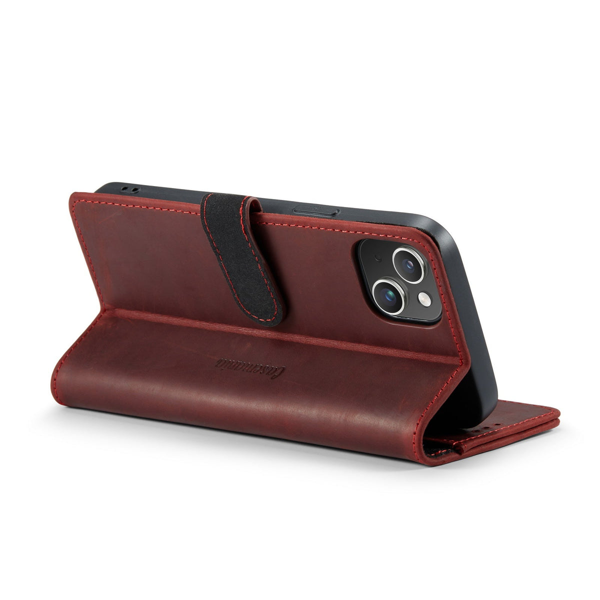 Apple iPhone 14 Plus Hoesje - Rood - Echt Leren Bookcase