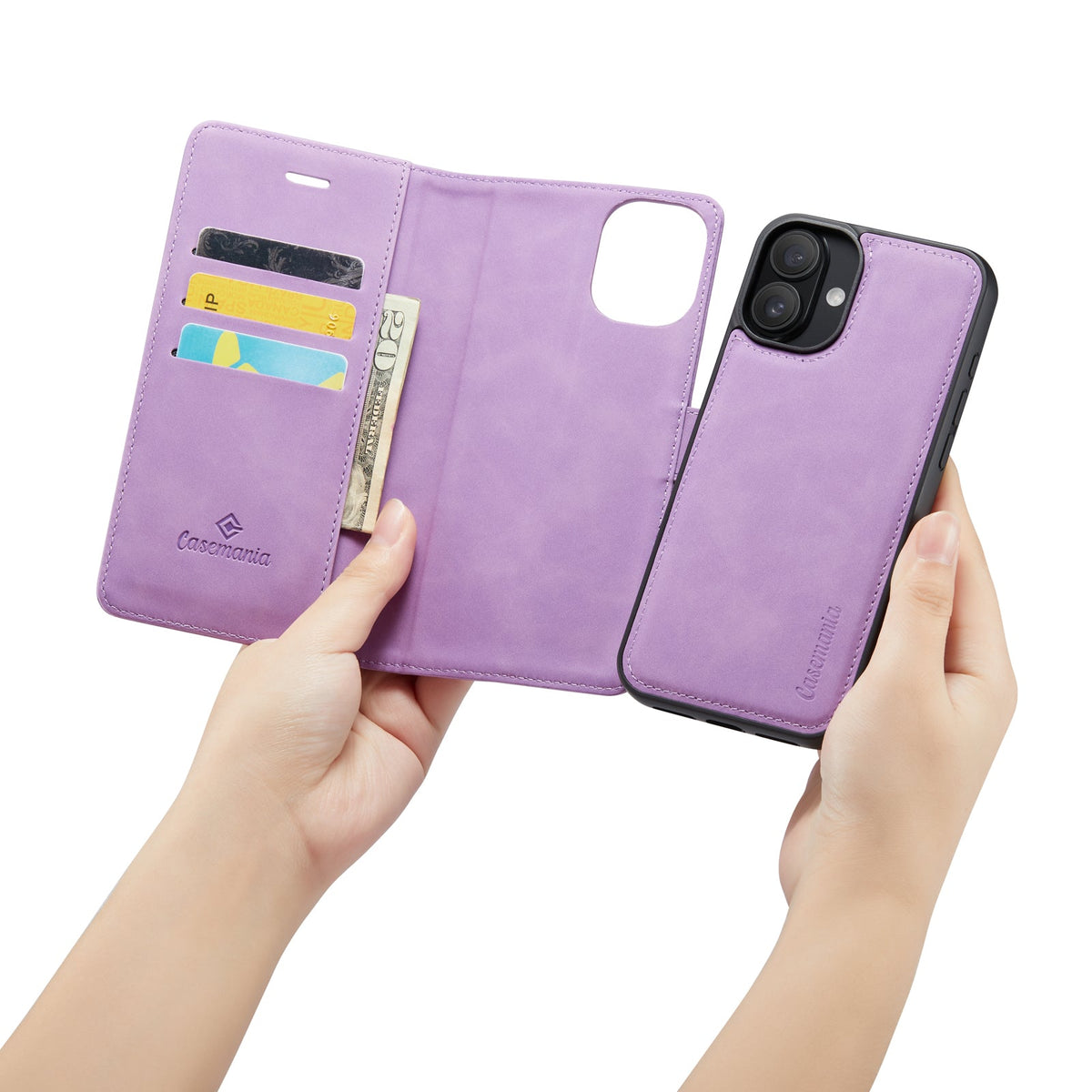 iPhone 16 Plus Case - Bright Lila - 2-in-1 Wallet Case