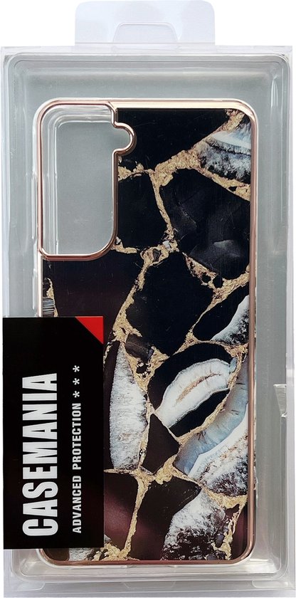 Samsung Galaxy S23 Plus Hoesje - Zwart - Siliconen Marmer Back Cover
