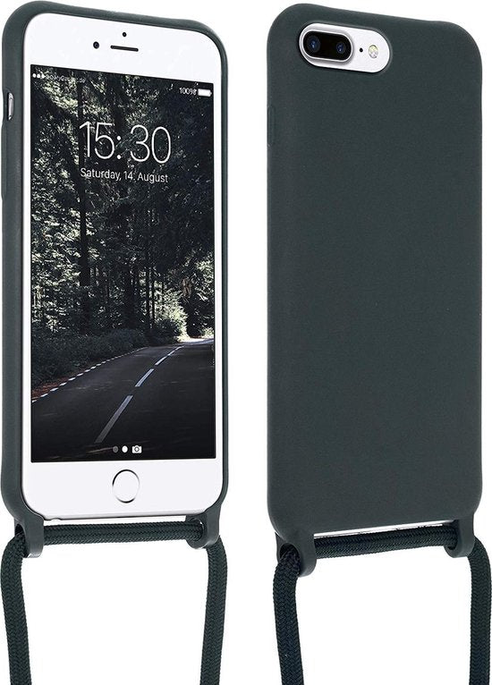 Apple iPhone 7 Plus Hülle - Grün - Silikon-Backcover mit Handykette