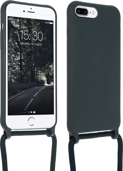 Apple iPhone 7 Plus Hülle - Grün - Silikon-Backcover mit Handykette