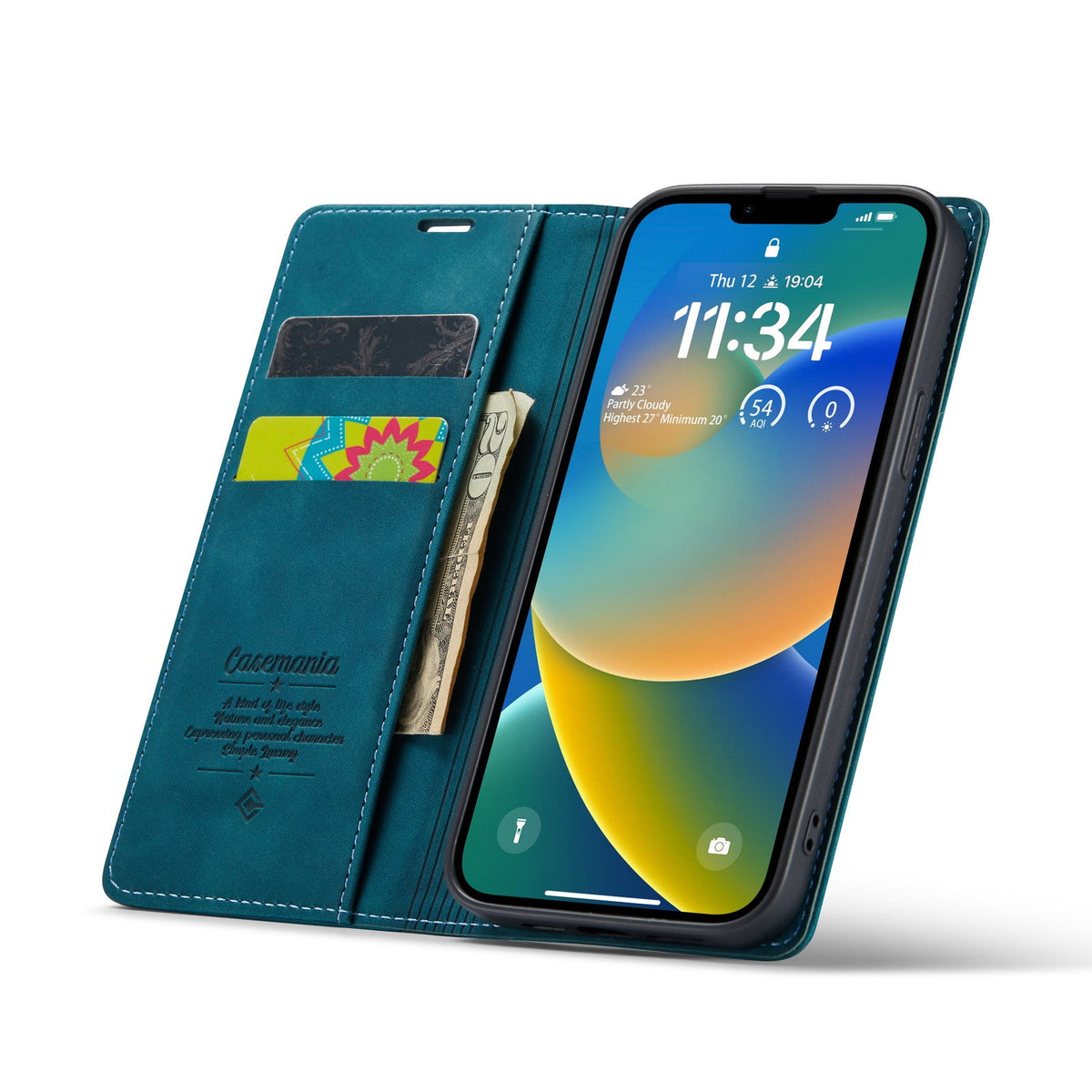 Apple iPhone 15 Plus Hoesje - Emerald Green - Dunne Bookcase