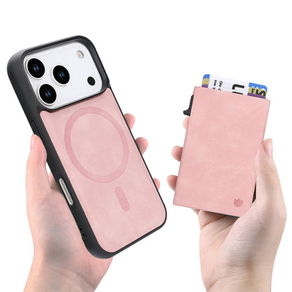Apple iPhone 18 Pro Max Hoesje - Pale Pink - Kunstleren MagSafe Back Cover met Uitschuifbare Pasjeshouder