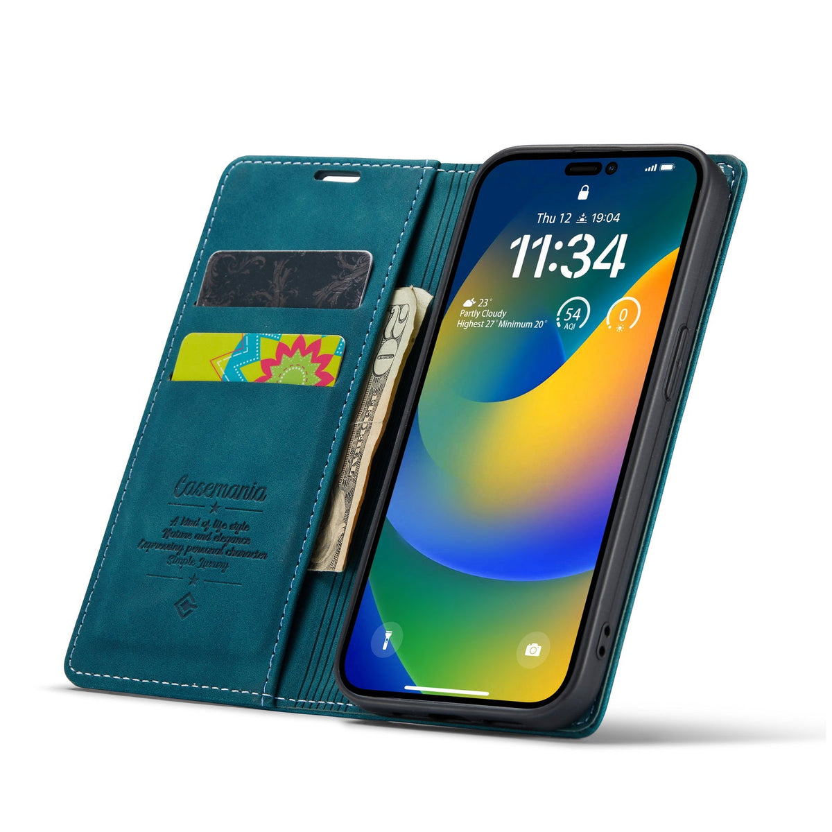 Apple iPhone 15 Pro Max Hoesje - Emerald Green - Dunne Bookcase