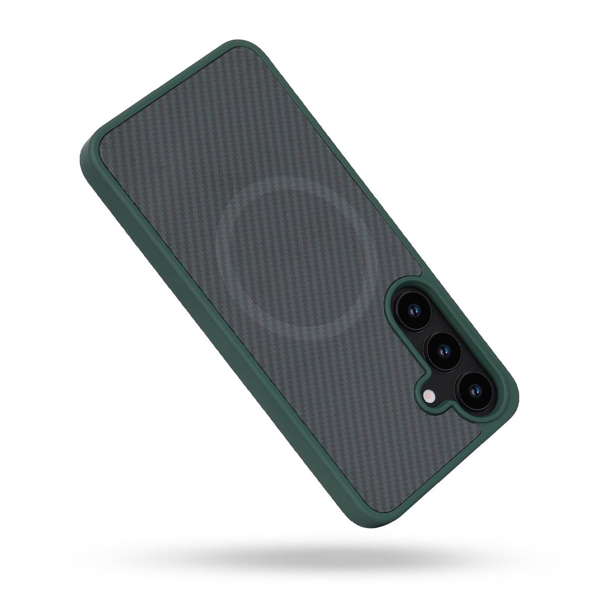 Samsung Galaxy S25 Hoesje - Groen - Carbon MagSafe Back Cover