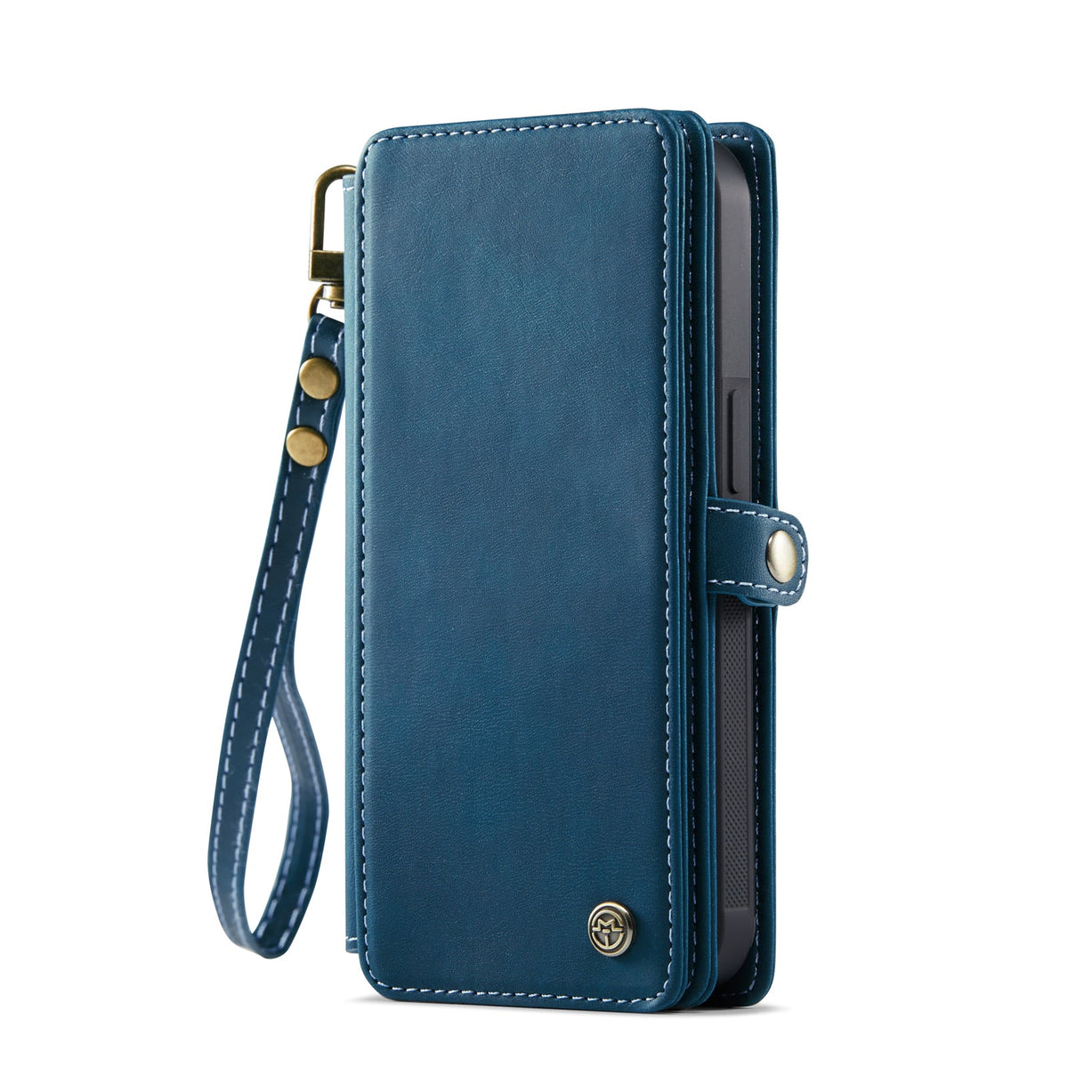 Apple iPhone 17 Pro Max Hoesje - Navy Blue - Luxe 2 in 1 Bookcase met 10 Kaart Vakken en Polskoord