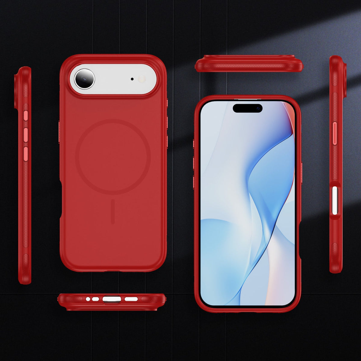 Apple iPhone 18 Pro Max Case - Red - Soft Silicone MagSafe Back Cover