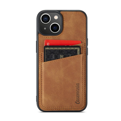 Apple iPhone 14 Plus Hoesje - Sienna Brown - Back Cover met Pasjeshouder