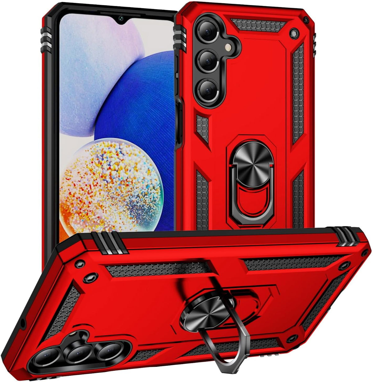 Samsung Galaxy A17 5G Hoesje - Rood - Armor Kickstand Back Cover