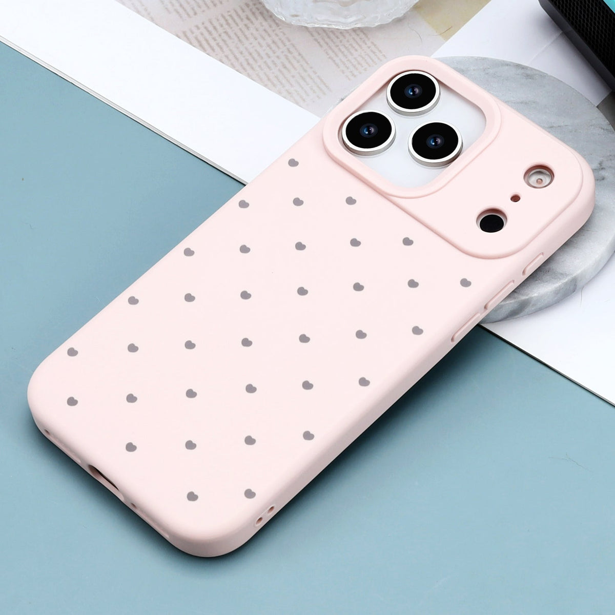 Apple iPhone 17 Pro Hoesje - Roze - Hartjes Back Cover