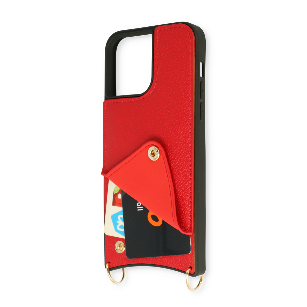 Apple iPhone Xs Hoesje - Rood - Back Cover met Pols Bandje en Telefoonkoord