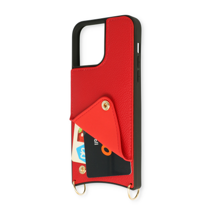 Apple iPhone Xs Hoesje - Rood - Back Cover met Pols Bandje en Telefoonkoord
