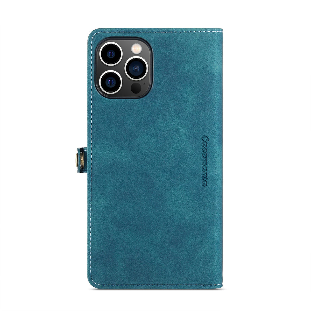 Apple iPhone 15 Pro Hoesje - Emerald Green - Luxe MagSafe Bookcase met Rits en Telefoonkoord