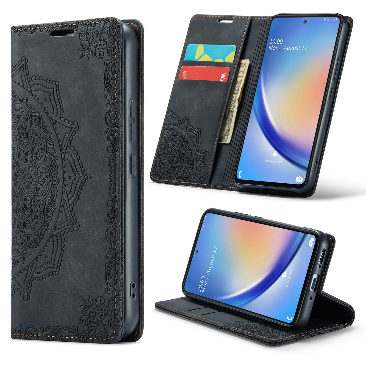 Samsung Galaxy A14 Hoesje - Charcoal Gray - Mandala Dunne Back Cover