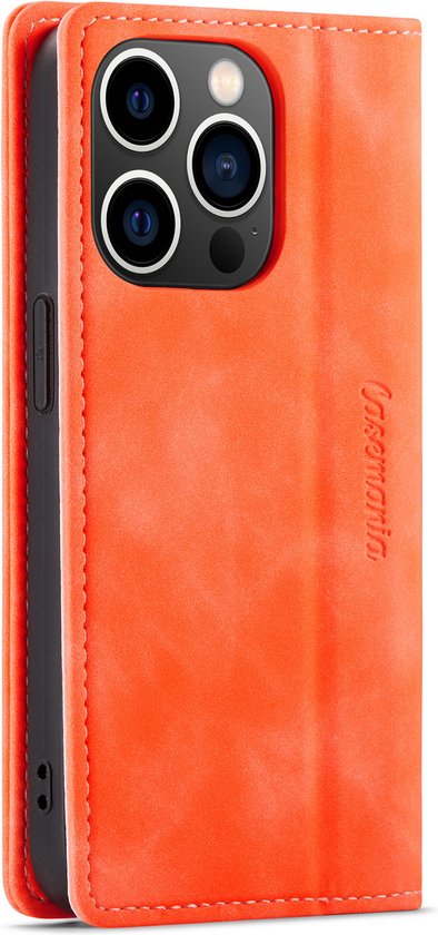Apple iPhone 14 Pro Max Hülle - Topaz Orange - Schlanke Klapphülle mit Kartenfach