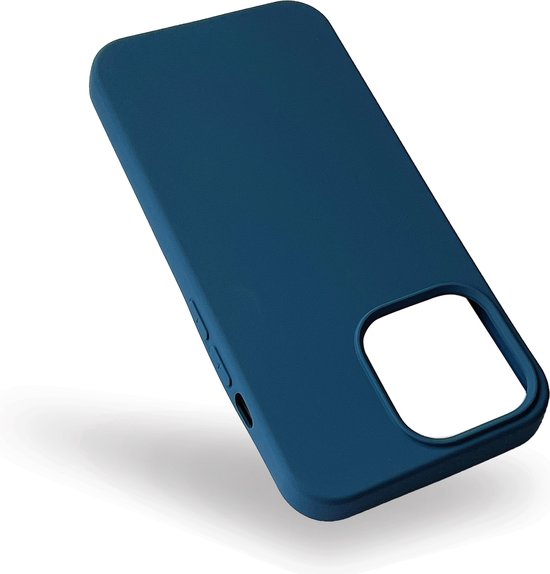 Apple iPhone 13 Pro Hoesje - Donker Blauw - Siliconen Back Cover